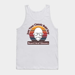 Bald Guy Birthday, Bald Guy With Beard and Glasses, Funny, Fathers Day, Christmas Tank Top